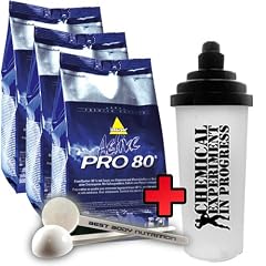 Inko Active Pro 80 Inkospor 3 x 500g Beutel + Chemical Experiment PROTEIN-BAR Shaker + Dosierl�ffel - Gemischt