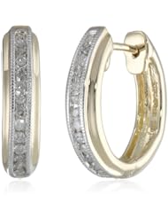 10k Yellow Gold Diamond Hoop Earrings (1/6 cttw, I-J Color, I2-I3 Clarity)