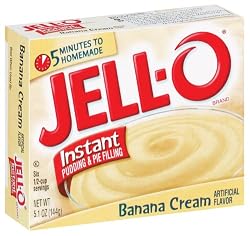 Jell-O Instant Pudding & Pie Filling, Banana Cream, 5.1-Ounce Boxes (Pack of 24)