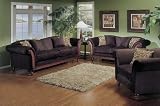 3PC Elegant Espresso Brown Fabric Sofa Couch Loveseat Chair Set