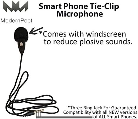 Mobile Podcast Kit Including Smart Phone Tie Clip Lavalier Lapel Microphone with Pop Filter and Smart Phone Pill Microphone