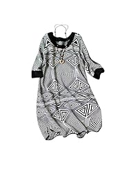 Acrylic/Cotton/Wool/Knit Winter Sweater Round Neck Geometric Print  Dress