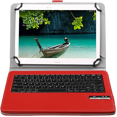 Acer Iconia Tab 10 A3-A20 keyboard case, VSTN ® High quality Ultra-thin universal Portfolio Case - Detachable Bluetooth Keyboard Stand Case / Cover for Acer Iconia Tab 10 A3-A20 tablet. (Red)