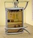 Metal Bar Unit with Frosted Glass Top in Silver Finish