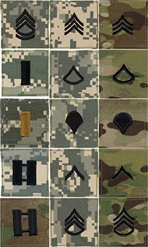 Authentic Genuine GI Military Rank Insignia Velcro Tab Patches - US Made