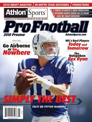 Peyton Manning unsigned Indianapolis Colts Athlon Sports 2010 NFL Pro Football Preview Magazine