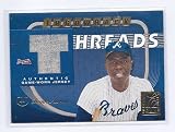 2001 Donruss Elite Throwback Threads #TT37 Hank Aaron Andruw Jones Dual Game Used Jersey Atlanta Braves #'ed to 50!