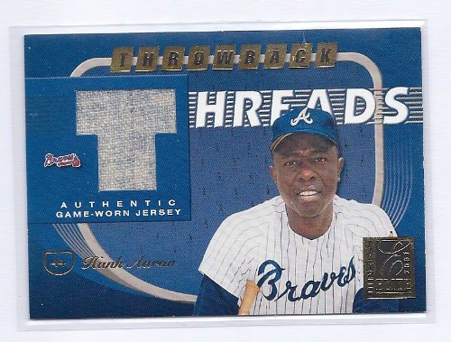 2001 Donruss Elite Throwback Threads #TT37 Hank Aaron Andruw Jones Dual Game Used Jersey Atlanta Braves #'ed to 50!