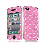 PINK MONOGRAM Design Apple iPhone 4 4S ( iPhone 4G, iPhone 4s, iPhone 4th Generation) 16GB 32GB 64GB Vinyl Skin Decal Sticker Protector (Matte Finish)+ Free Screen Protector