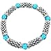 Bali Silver Blue Crystal Adjustable Bracelet Bali Silver Blue Crystal Adjustable Bracelet