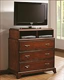 Media Chest TV Dresser with Flared Legs in Cherry Finish