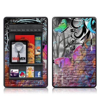 Butterfly Wall Design Protective Decal Skin Sticker for Amazon Kindle Fire (7 inch Color Multi-Touch Display)
