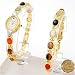 Marcel Drucker Impressive Brand New Ladies Watch with Quartz Movement with 13.00 CTW Precious Stones - Genuine Quartzes and Stal in Solid Yellow Base metal and Two tone Base metal and Marvelous Bracelet with 16.90 CTW Genuine Quartzes Made of Yellow