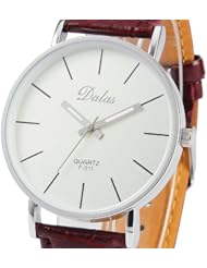 Nice Watches Coffee Leather White Dial Oversized Men Quartz Analog Women Lady Men Wrist Watch With Upgrade Gift Box