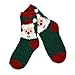 Little Kids Christmas Holiday Slipper Fuzzy Crew Socks 3-Pairs Silly Santa Face, Gingerbread Man, Red Stripes (9-10 Years)