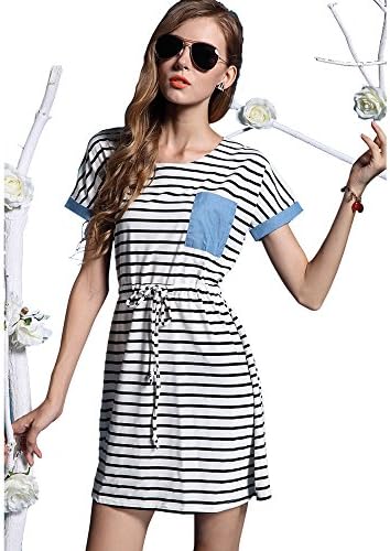 Demeanor Ladies Casual Cotton Summer Beach Cover-up Sun Dress (L)