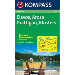 Davos, Arosa, Pr�ttigau, Klosters 1 : 50 000: Wanderkarte. GPS-genau