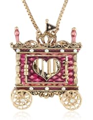 Betsey Johnson "A Day at the Zoo" Lion Cage Long Pendant Necklace, 35"