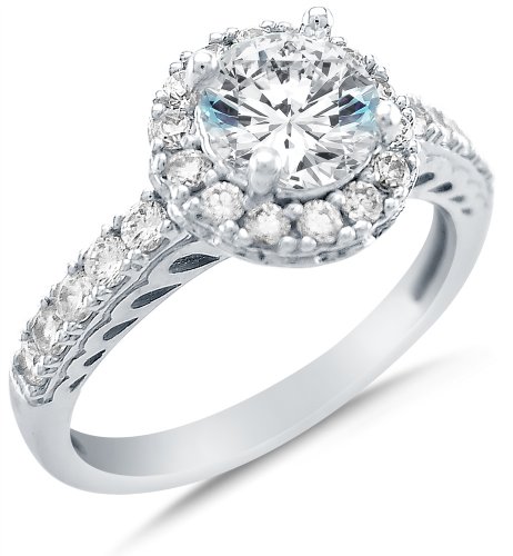Engagement rings cubic zirconia white gold