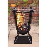 from Leisure Traders New Traditional Outdoor Large Steel Flower Brazier H57.5cm Complete with Barbeque Grill - Ideal For Burning Garden Rubbish