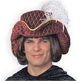 Minstrel Hat W/Plume Burgundy Hat Adult