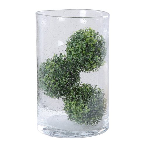Clear Bubble Glass Hurricane Candle Holder