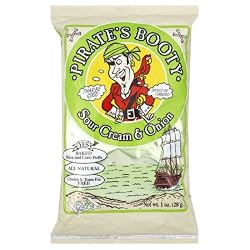 Pirate's Booty, Sour Cream & Onion, 1-Ounce Bags (Pack of 24)