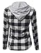 Women's Super Soft Plaid Checker Detachable Hoodie Flannel