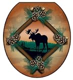 Toilet Tattoos TT-1888-R Moose At Sunset Decorative Applique for Toilet Lid, Round