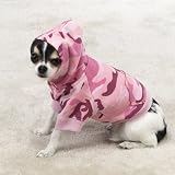Dog Sweatshirt - Pink Camo Dog Hoodie - X-Small (XS)