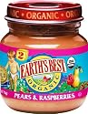 Earth's Best 2nd Organic Pears & Raspberries 4 Ounce Jars (Pack of 12)