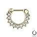Shining Gold Plated Gem Paved Septum Clicker Ring 16G 108GC
