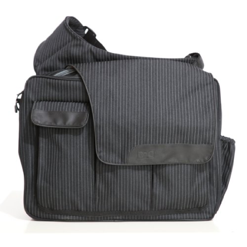 Diaper Dude Messenger II Black Pinstripe