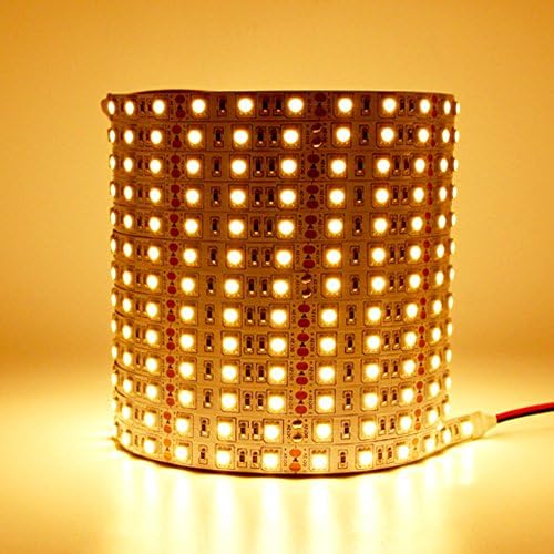 LEDMY Flexible Led Strip Lights DC12V 72W SMD5050 300LEDs Non Waterproof Led Indoor Lighting Warm White 3000K 5Meter/ 16.4Feet Using for Gardens, Homes, Kitchen, Car and Bar