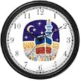Mecca or Makkah al-Mukarramah - The Kaaba - during the Hajj Moslem or Muslim Theme Wall Clock by WatchBuddy Timepieces (Slate Blue Frame)