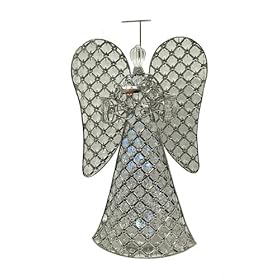  16 inch LED Lighted Color Changing Crystal Gemstone Christmas Angel #189391