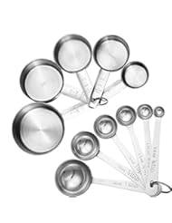 Kitchen: Accmor 11-Piece Stainless Steel Measuring Spoons/Cups Set - Premium Stackable Tablespoons Measuring Set for Dry and Liquid Ingredients - Prefect for Cooking or Baking - Accmor
