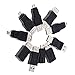 VizGiz 10 Pack USB Type A B C OTG 5pin F/M F/F M/M M/F Changer Adapter Converter USB Male to Female Female Micro Mini OTG USB Adapter Connector Coupler Black for Computer Laptop PC Phone Camera DV DVR
