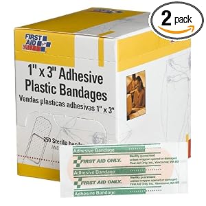 First Aid Only 1 X 3 Plastic Bandage, 250-Count Boxes (Pack of 2) by First Aid Only