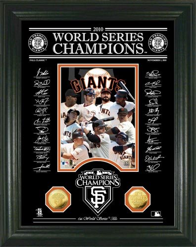 San Francisco Giants - World Series 2010 - Etched Signatures - Framed Photo Picture