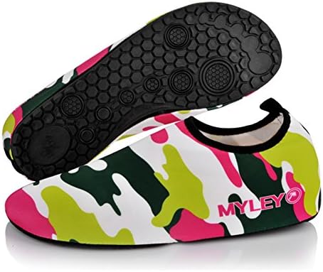Barefoot Skin Shoes Flexible Water Aqua Socks for Beach Swim Surf Yoga Gym Exercise Camo (XL (US M:9-10 W:10.5-11.5), Camo-Pink)