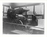 Historic Print (L): [2 men operating map printing press at U.S. Geol. Survey]