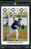 2008 Topps # 625 Greg Maddux - San Diego Padres - MLB Baseball Trading Card in a Protective Screw Down Display Case