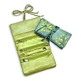 Silk Embroidered Flamboyant Jewelry Roll, Small