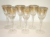 Three Star XM300 6 Piece Wine Glass with Gold Decoration