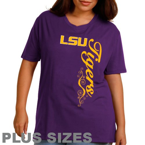 LSU Tigers Ladies Dolly Glitter Plus Sizes T-Shirt - Purple (XXX-Large)