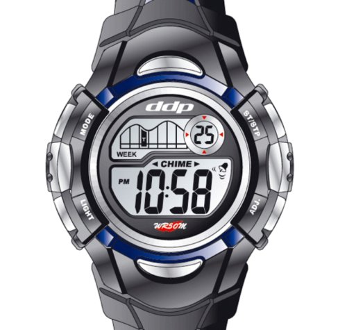 DDP - 4001901 - Montre Enfant - Quartz analogique - Bracelet en Plastique noir