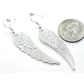 Trendy Silver Tone Angel Wing Dangle Earrings 2 3 4 Drop ~ You Choose Finish