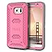 S6 Case, Galaxy S6 Case, ULAK Hybrid KNOX ARMOR Heavy Duty Shockproof Dual Layer Protective Case for Samsung Galaxy S6 Device (Rose Red)