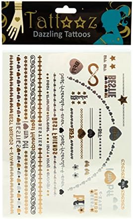 Metallic Gold and Silver Designs Temporary Tatoos TT102GS